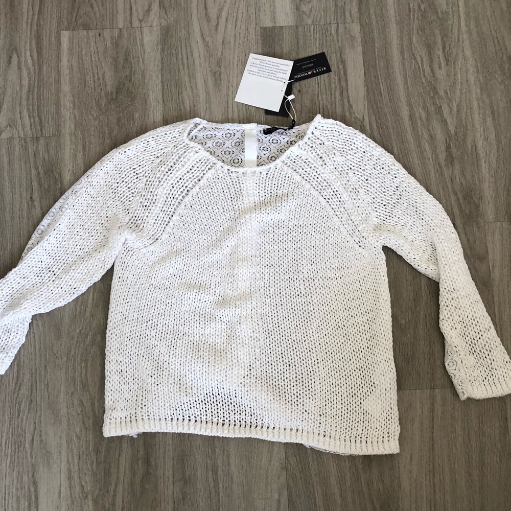 White knit sweater